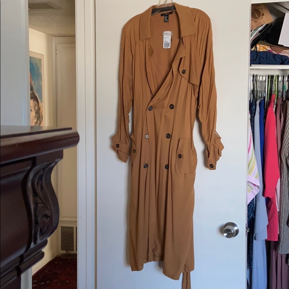 Tan trench coat